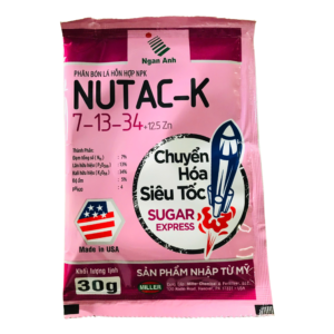 Phân Bón Lá Hỗn Hợp NPK NUTAC-K 7-13-34+ 12.5 Zn  30gram